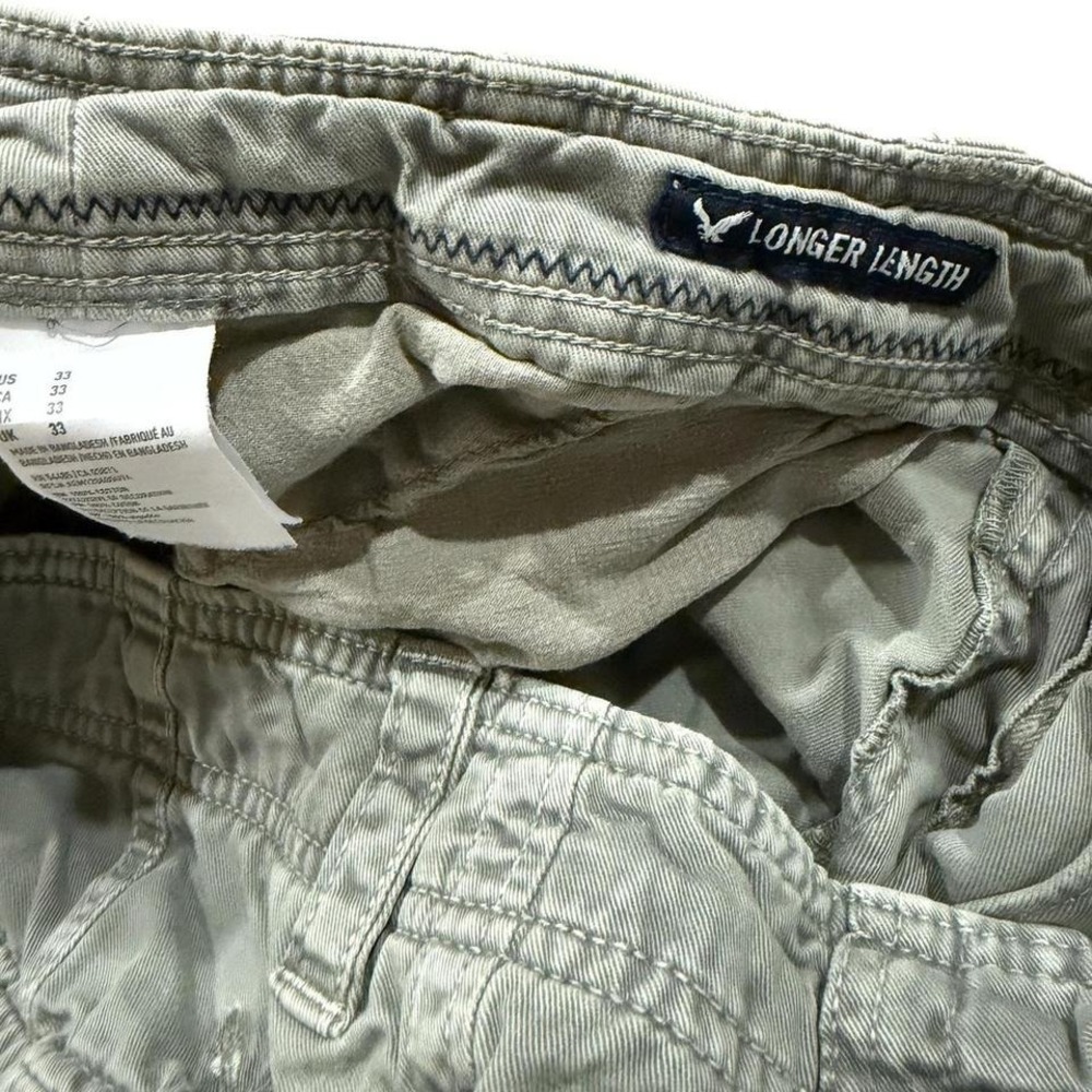 American Eagle Cargo Shorts Mens 33 Longer Length Khaki 11" Inseam - Picture 5 of 5